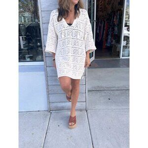 L*SPACE Diamond Eyes Cover-Up in Cream Size X-Small/Small